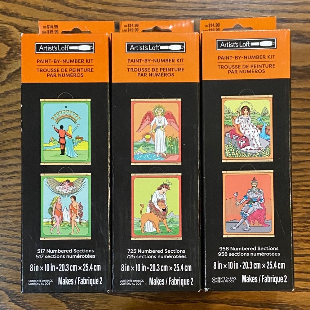 Michaels Halloween DIY Paint-by-Number Kit Trio - Mystic Tarot Card Scenes 🃏🎨